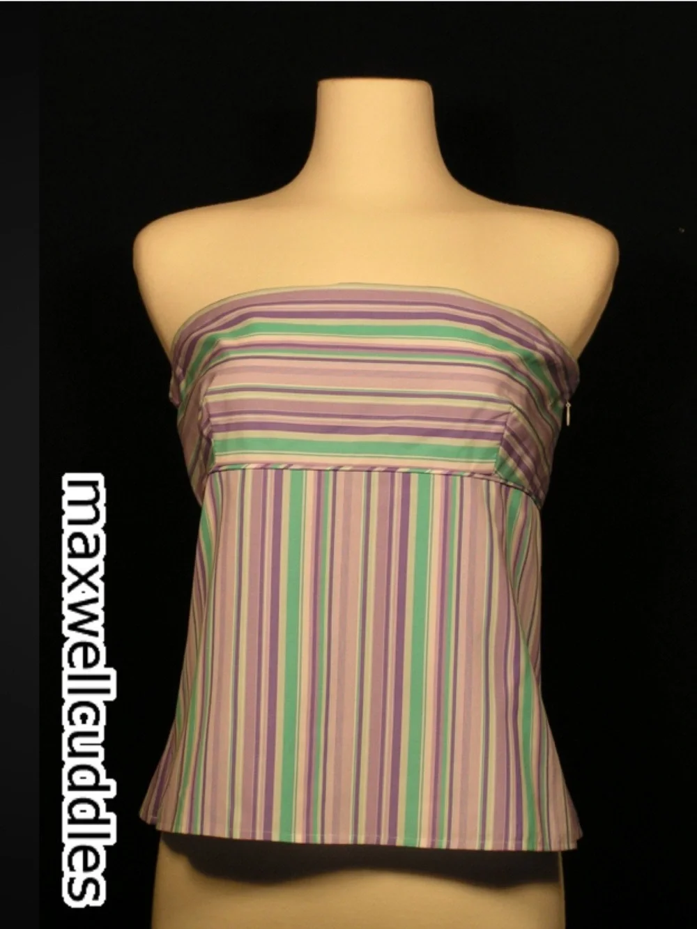 J CREW KATHRYN BROADCLOTH COTTON TUBE TOP New W/ Tags Lilac mint green stripe 8